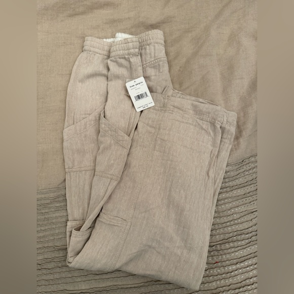 NWT Free People Feelin Good Utility Pull-On Pants In Natural - Picture 5 of 7